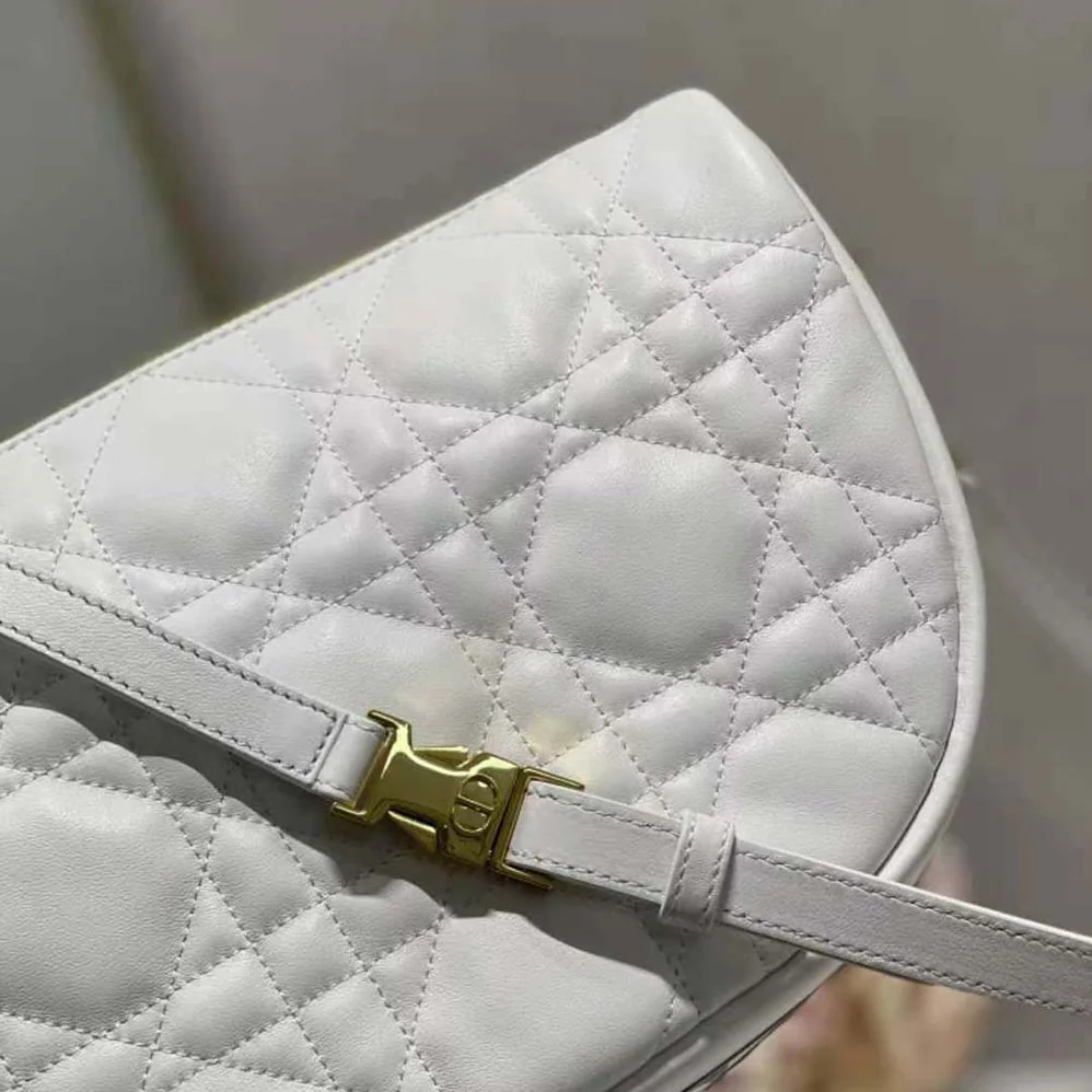 Dior Medium Dior Vibe Hobo Bag White Cannage Lambskin for Women