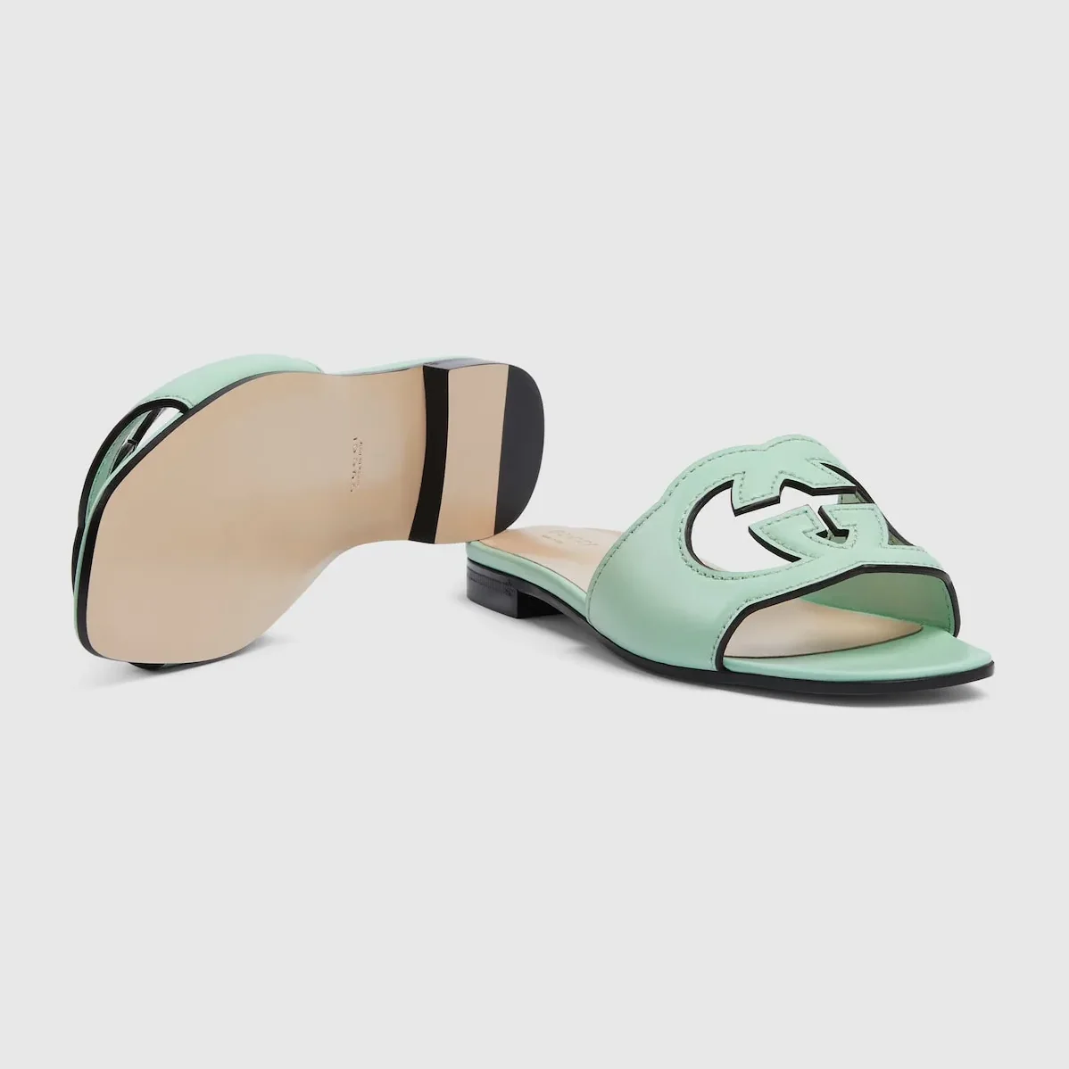 Gucci Interlocking G Cut in Out Sandal Green