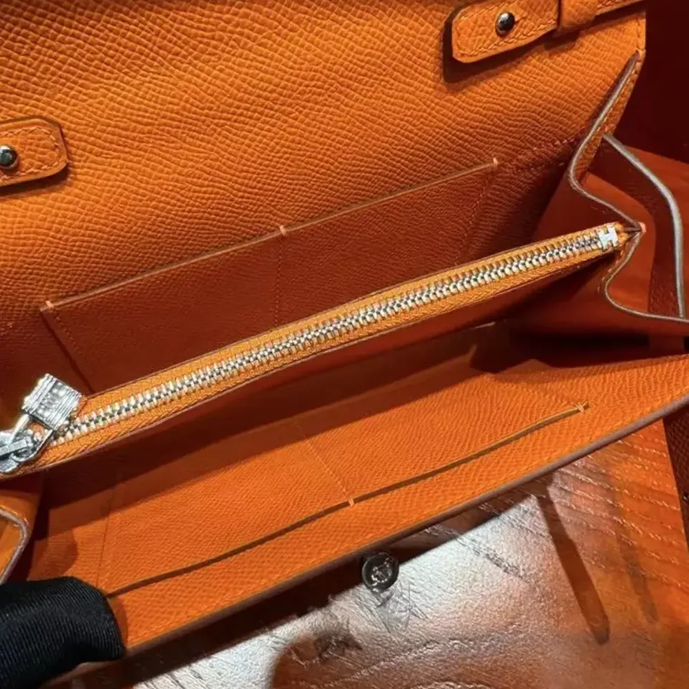 Hermes Kelly To Go in Epsom Leather for Women in Orange Hermes Kelly To Go in Epsom Leather for Women in Orange