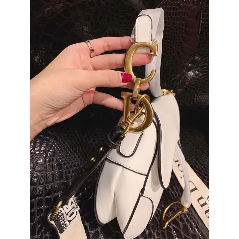 Dior Saddle Calfskin Bag for Women in White Dior Saddle Calfskin Bag for Women in White
