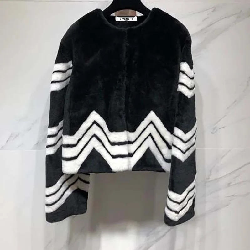Givenchy Oversized Blouson in Shearling for Women in Black Givenchy Oversized Blouson in Shearling for Women in Black