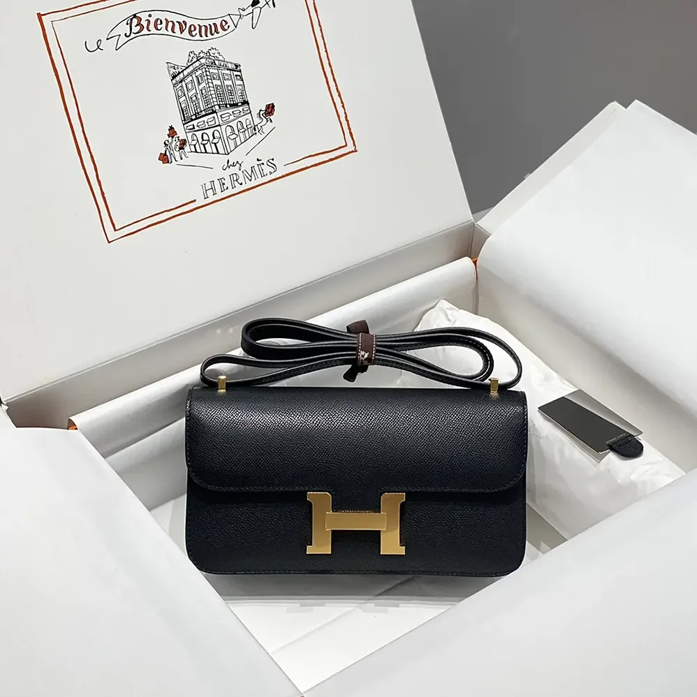 Hermes Constance Elan Epsom Gold for Women in Black