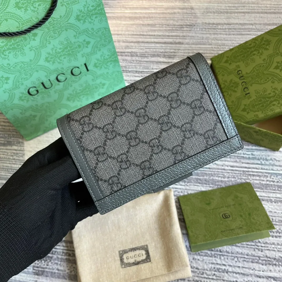 Gucci Ophidia Card Case Supreme Canvas Grey /