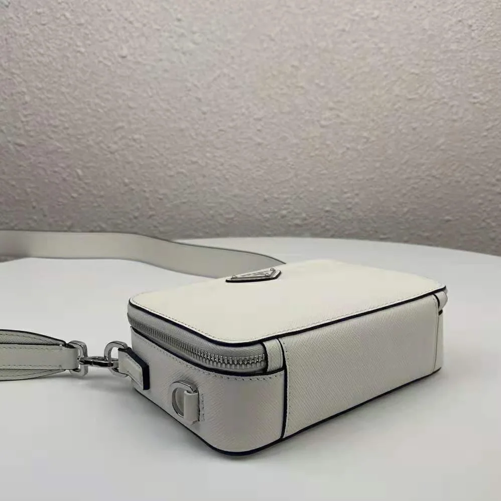 Prada Prada Brique Saffiano Leather Cross-Body Bag for Men in White