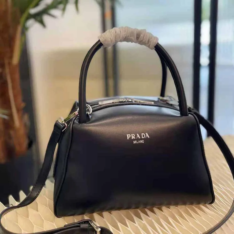 Prada Small Leather Handbag for Women in Black