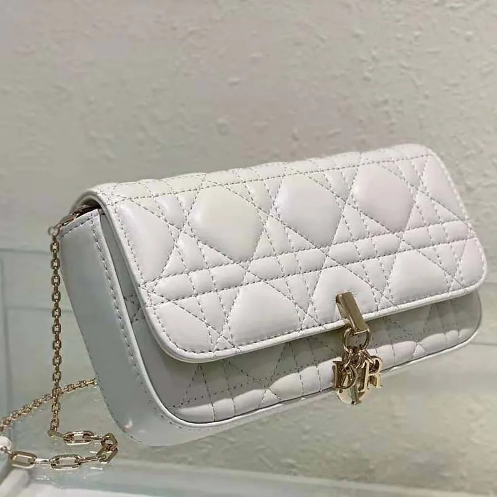 Dior Lady Dior Phone Pouch Latte Cannage Lambskin for Women Dior Lady Dior Phone Pouch Latte Cannage Lambskin for Women