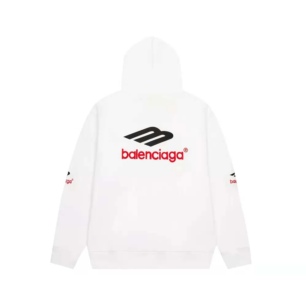 Balenciaga 3B Sports Icon Hoodie Oversized in White for Women