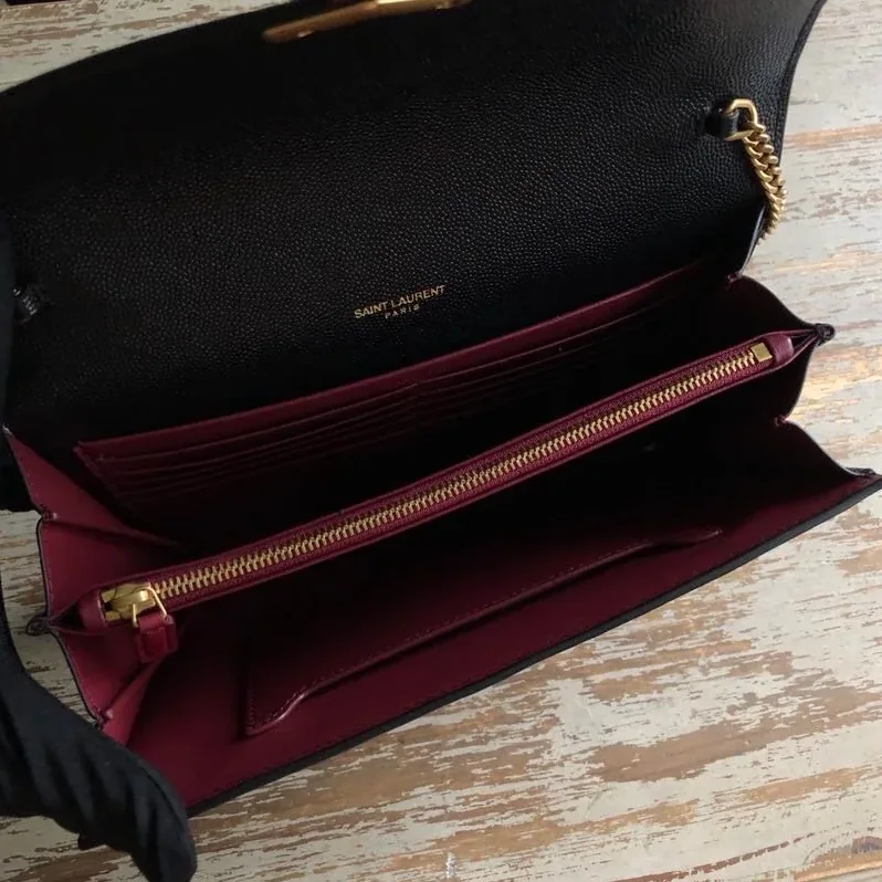 Saint Laurent Cassandra Flap-Front Crossbody Bag Black / YSL