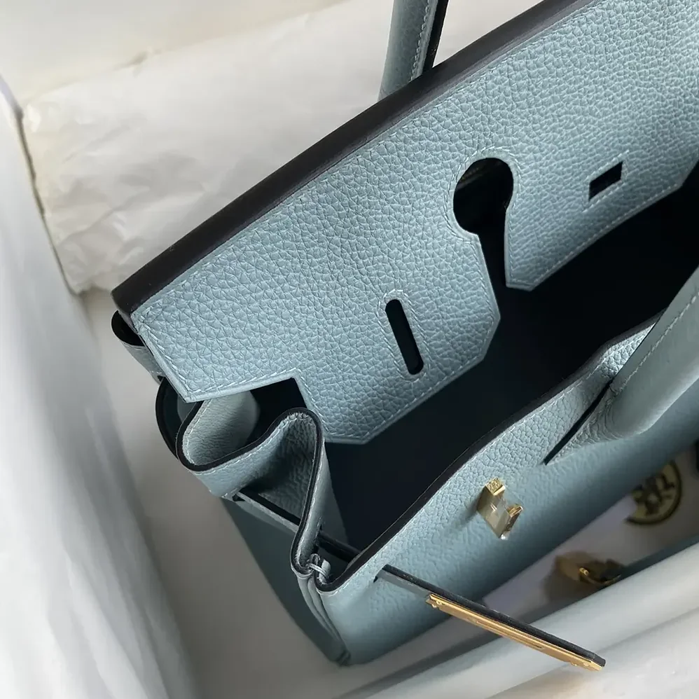 Hermes Birkin 30 Bag in Epsom Leather with Gold Hardware in Blue/Gold Hermes Birkin 30 Bag in Epsom Leather with Gold Hardware in Blue/Gold