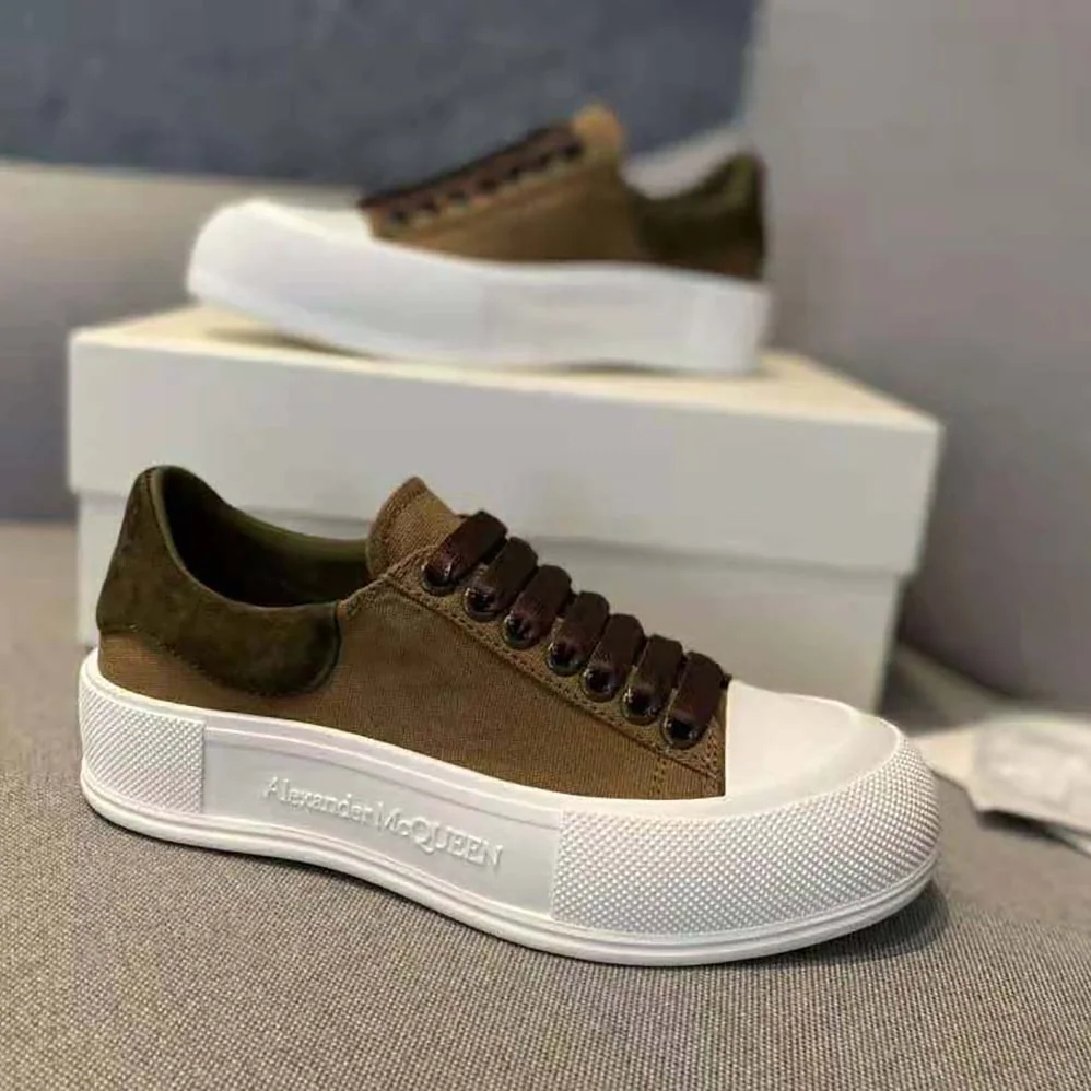 Alexander Mcqueen Deck Lace Up Plimsoll for Women in Brown Alexander Mcqueen Deck Lace Up Plimsoll for Women in Brown