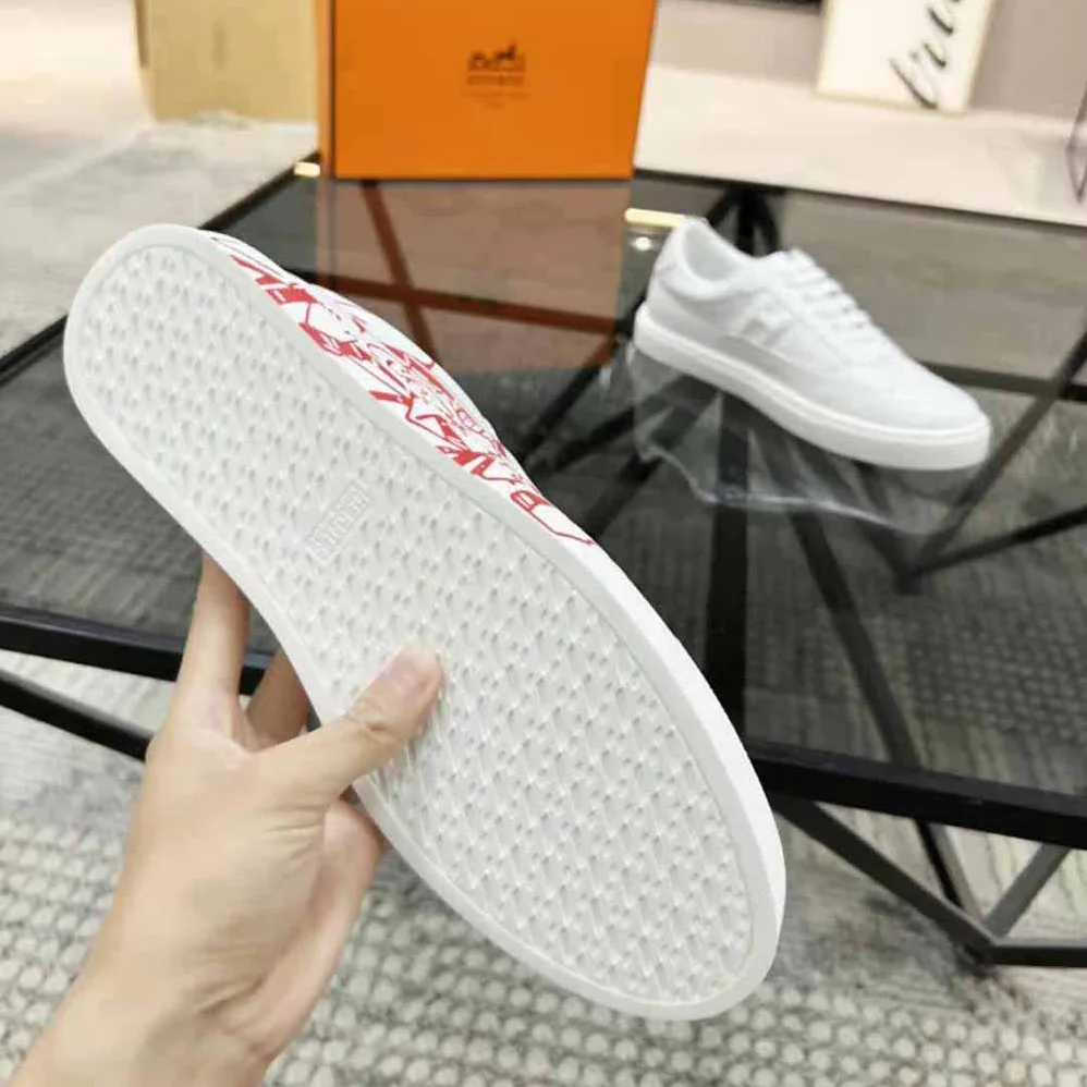 Hermes Quicker Sneaker in Calfskin with Graff Hermes Print and Iconic H Detail for Women