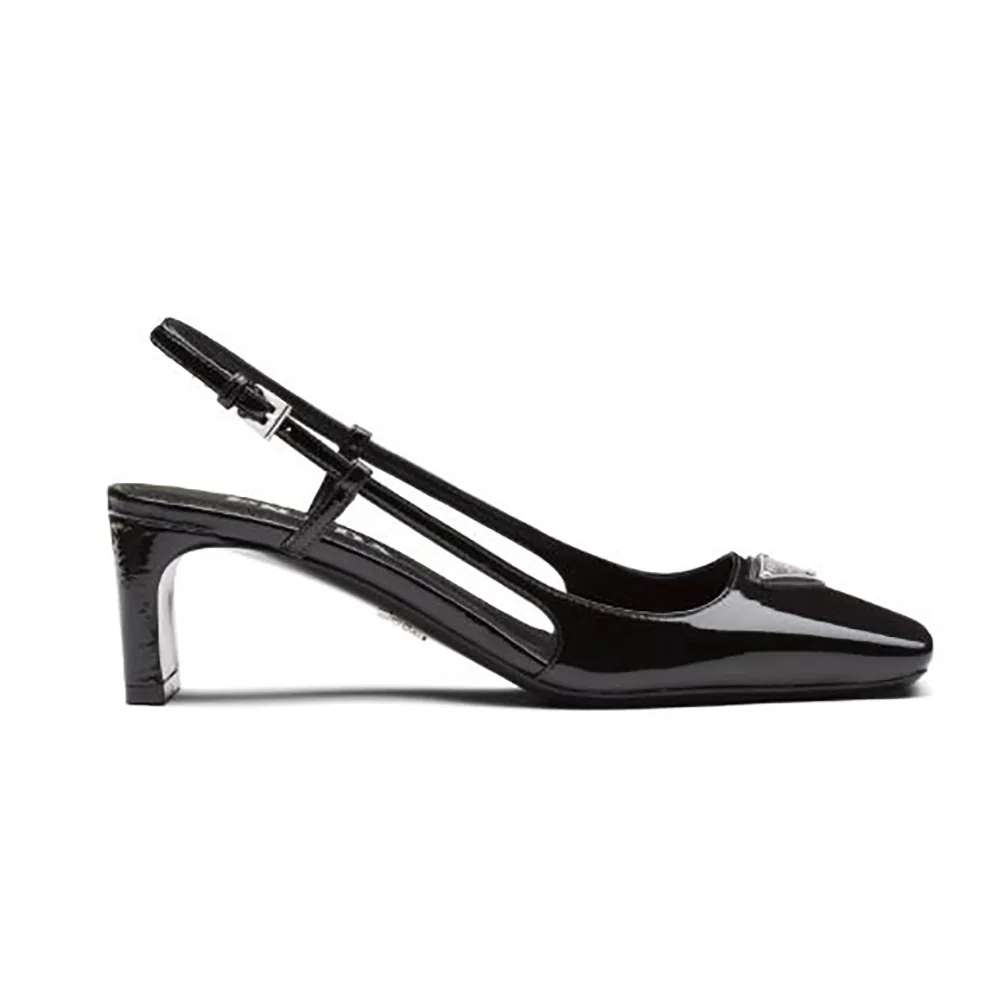 Prada Naplak Leather Slingbacks in 55 mm Heel for Women in Black