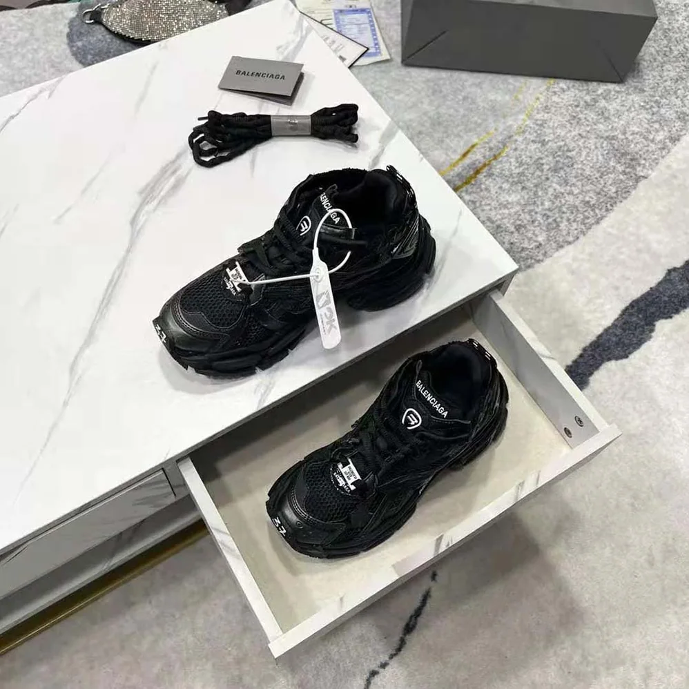 Balenciaga Runner Sneaker in Black Mesh and Nylon for Women Balenciaga Runner Sneaker in Black Mesh and Nylon for Women