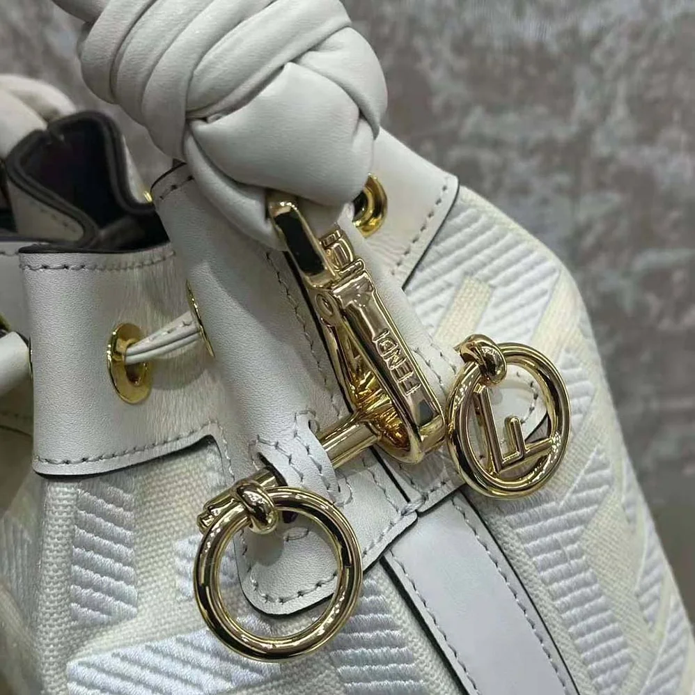 Fendi Mon Tresor White FF Canvas Mini for Women in Bag Fendi Mon Tresor White FF Canvas Mini for Women in Bag