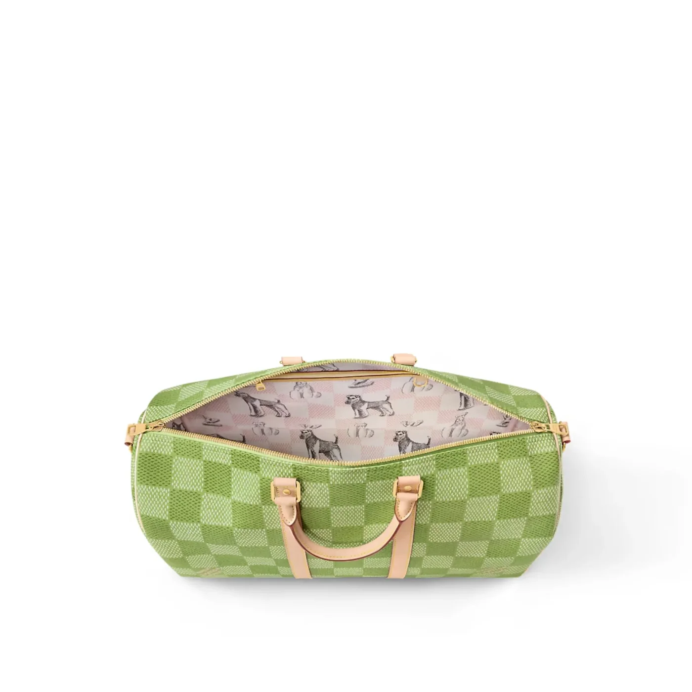 Louis Vuitton Keepall Bandouliere 50 Travel Bag in Green Gold Hardware
