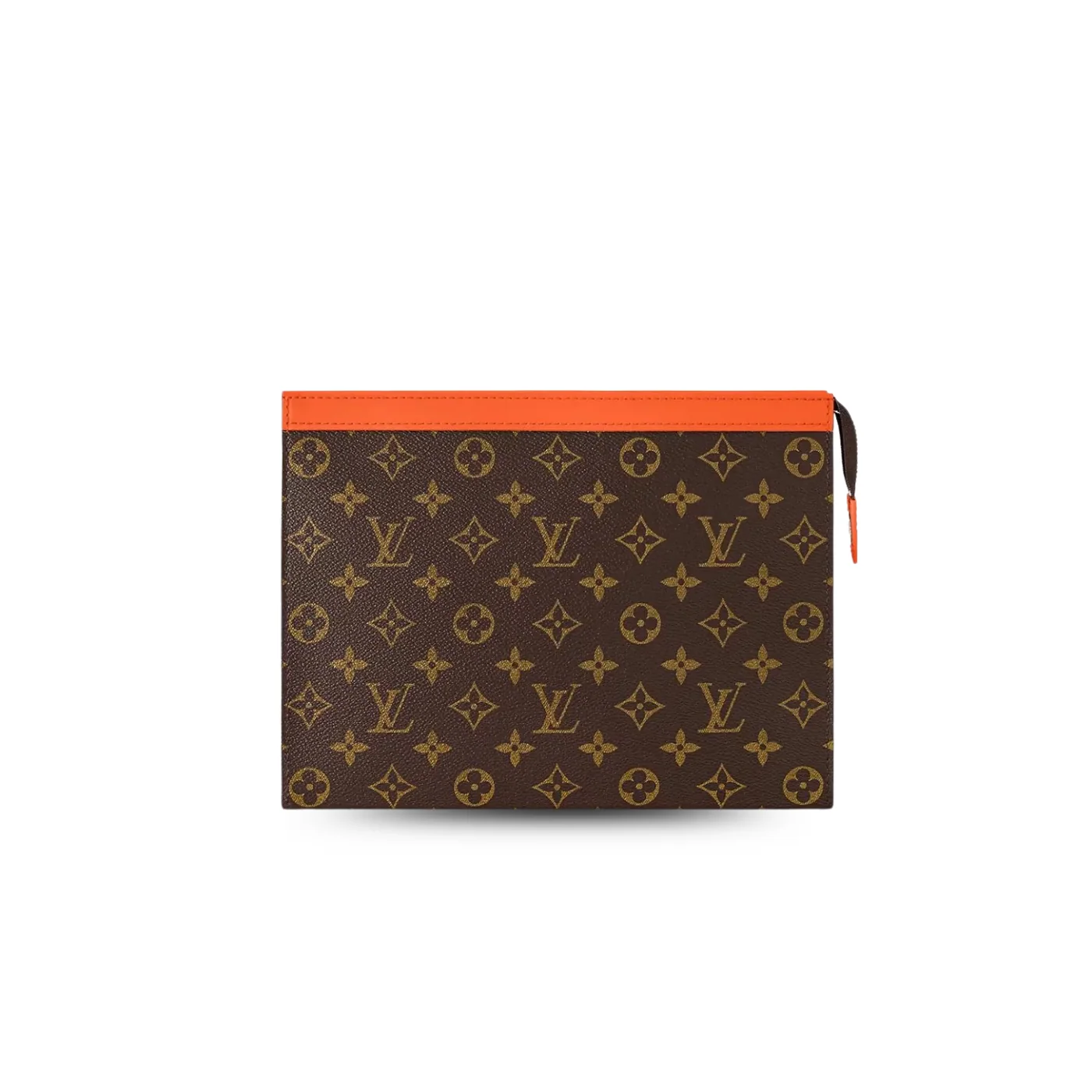 Louis Vuitton Pochette Voyage MM Pouch in Orange Silver Hardware