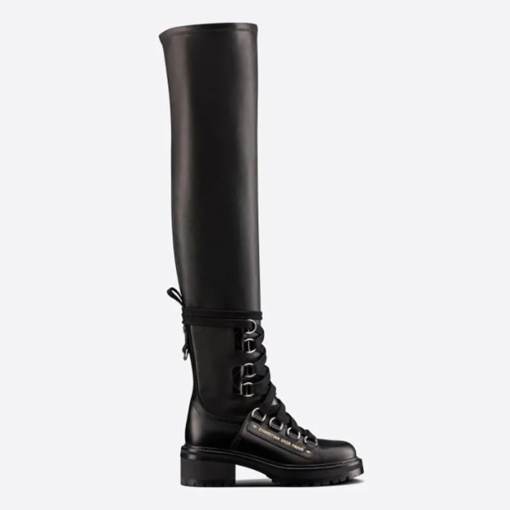 Dior D-Doll Thigh Boot Black Lambskin for Women