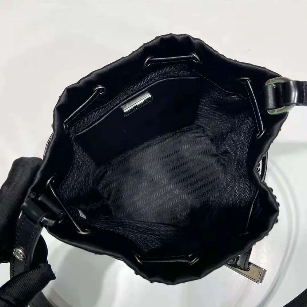Prada Satin Mini-bag with Crystals for Women in Black Prada Satin Mini-bag with Crystals for Women in Black