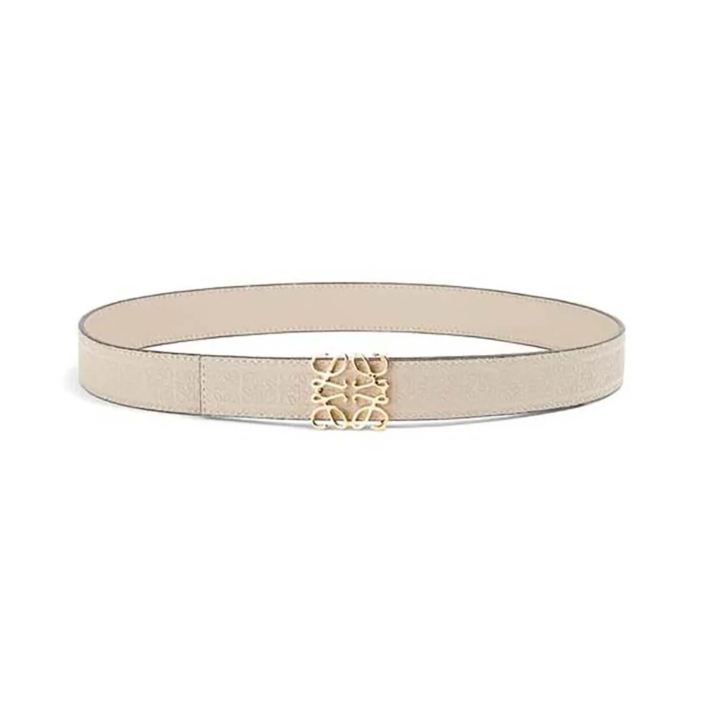 Loewe Reversible Repeat Belt in Silk Calfskin for Unisex in White