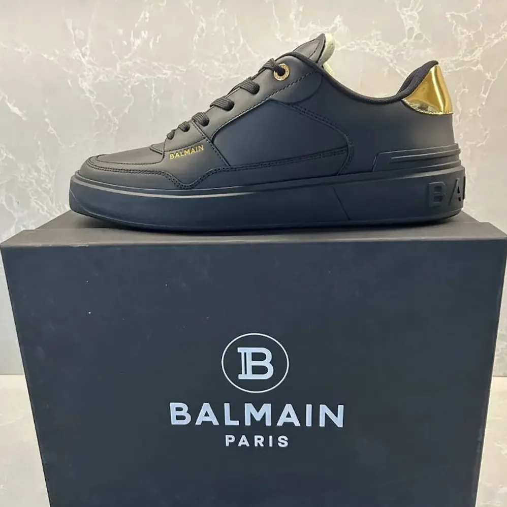 Balmain B Court Trainers in Calfskin for Unisex in Black