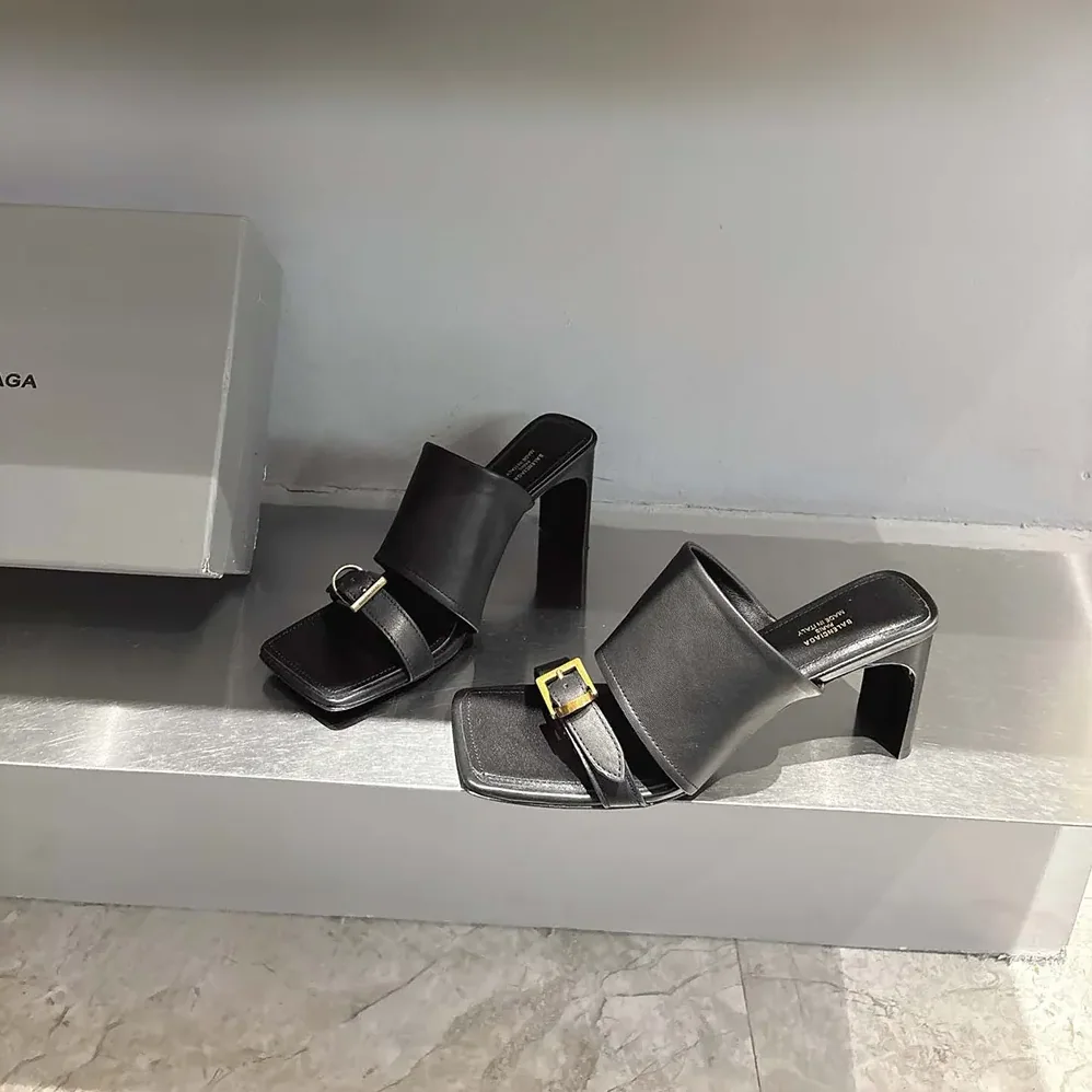 Balenciaga Bel Air 80mm Sandal in Black Smooth Calfskin for Women Balenciaga Bel Air 80mm Sandal in Black Smooth Calfskin for Women