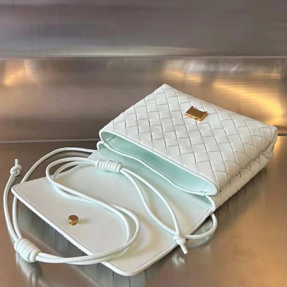 Bottega Veneta Mini Intrecciato Cross-Body Bag for Women in White