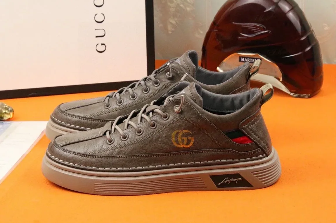 Gucci Sneakers With Logo GG Gold Web Brown for Men