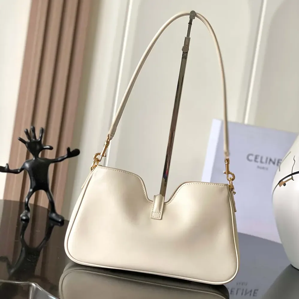 Celine Shoulder Camille 16 Soft In Smooth Calfskin for Women in White