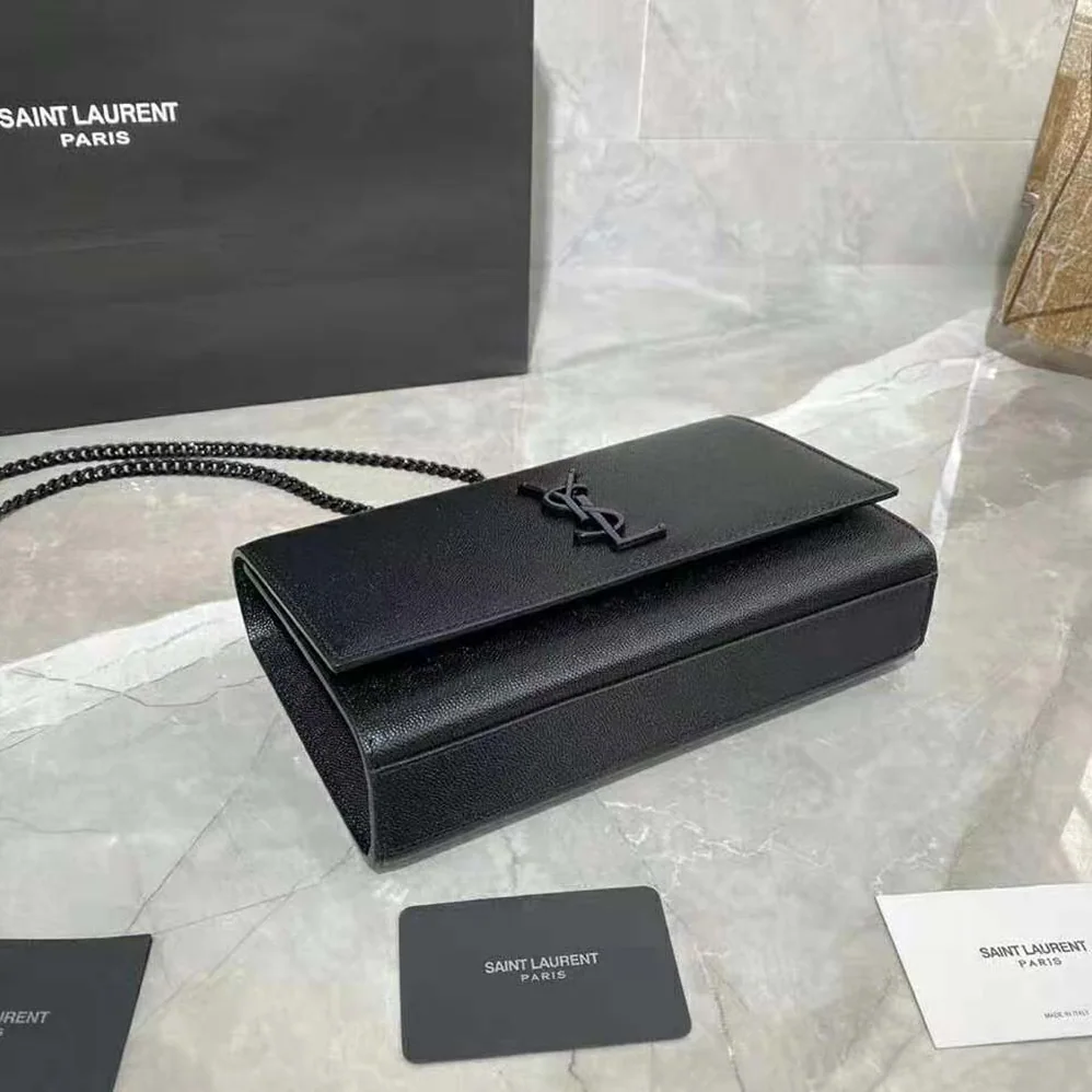 Saint Laurent YSL Kate Medium in Grain DE Poudre Embossed Leather for Women