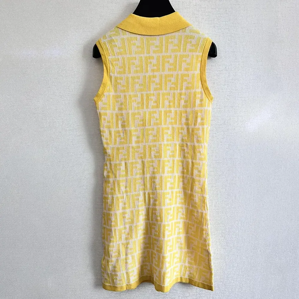 Fendi Golden Yellow FF Cotton Dress for Women