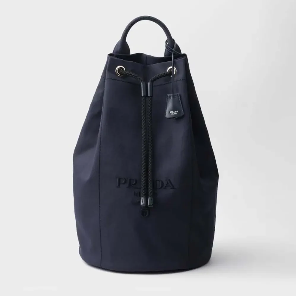 Prada Canvas Drawstring Duffle Bag for Unisex in Navy