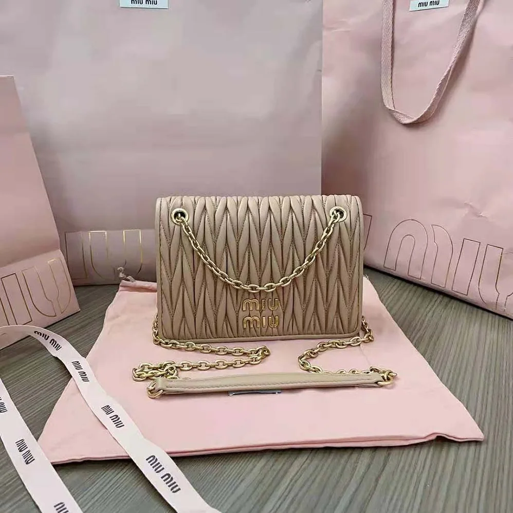 Miu Miu Matelassé Nappa Leather Mini-bag for Women in Sandy