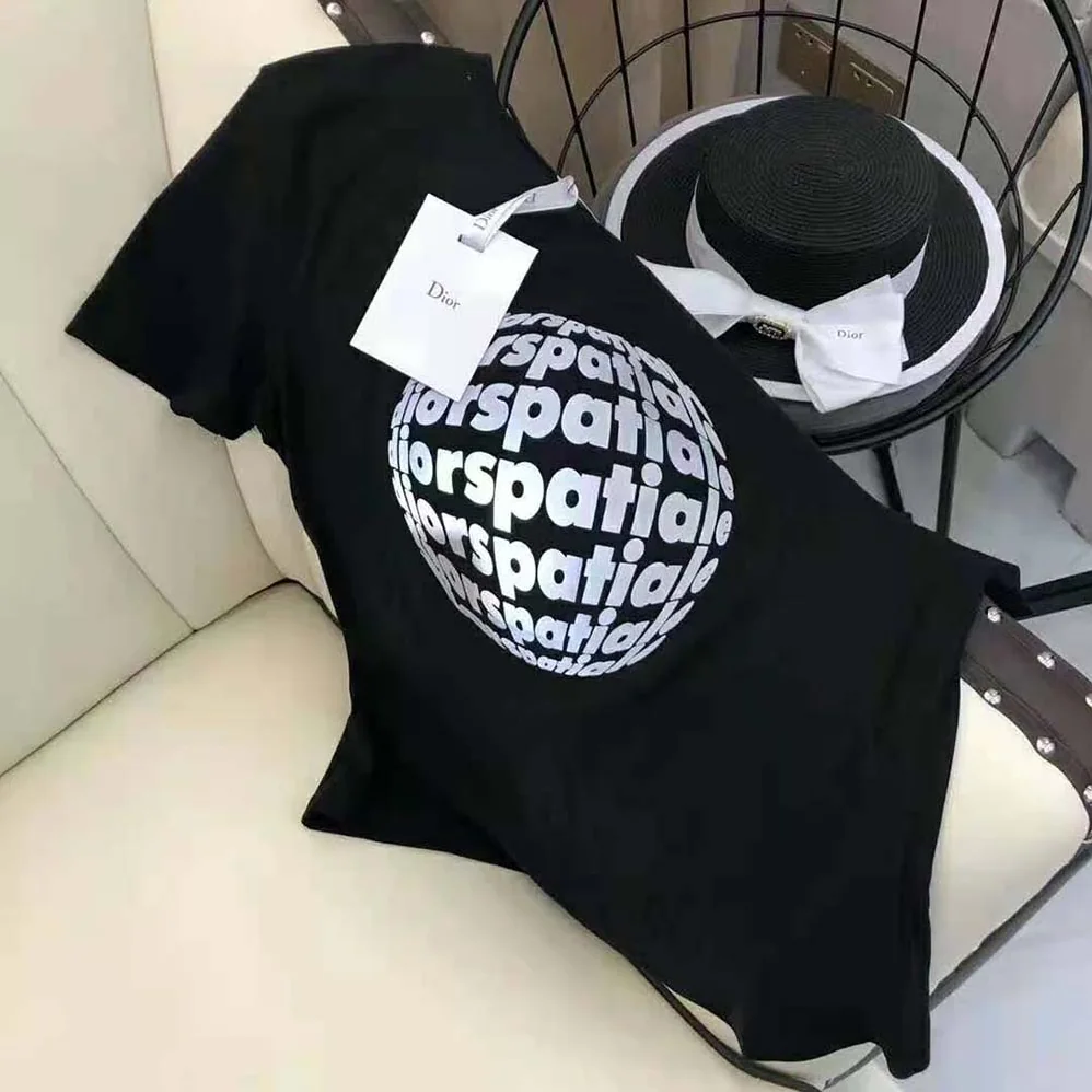 Dior Dior Spatial T-shirt Black Cotton Jersey and Linen for Men
