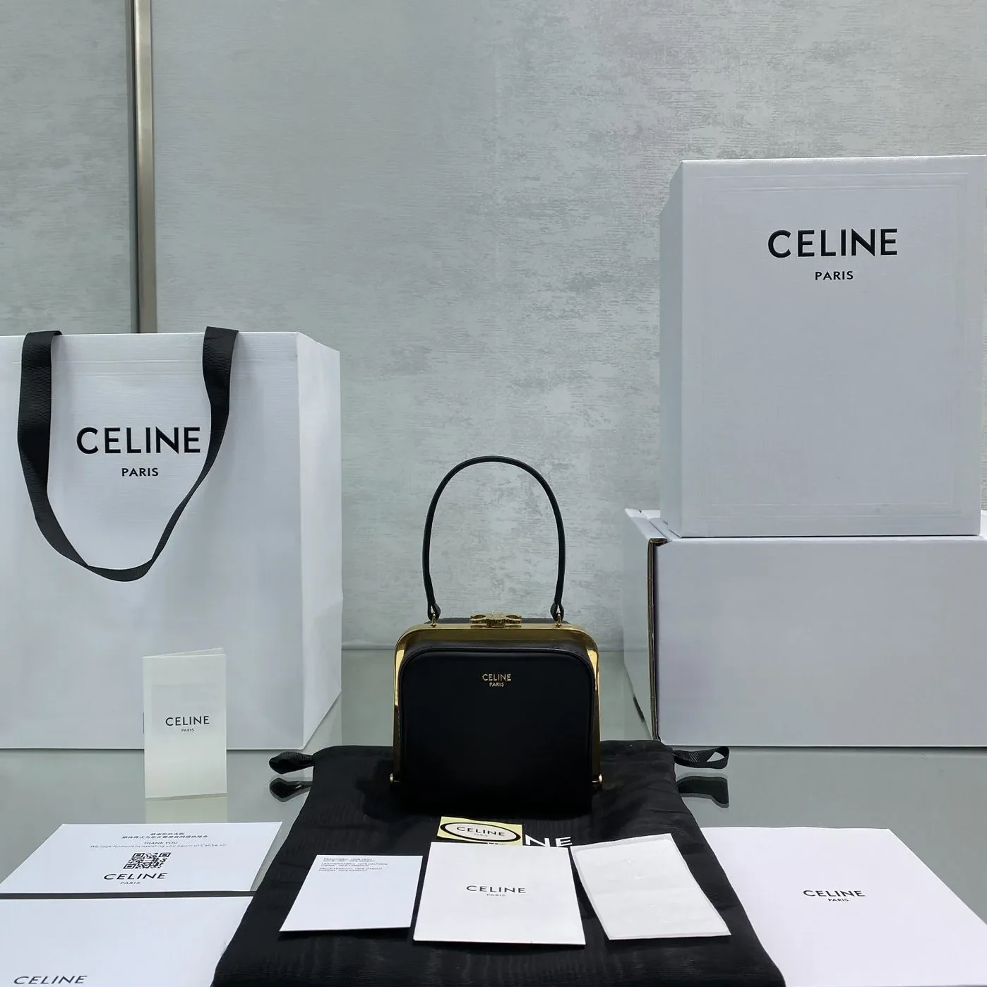 Celine Triomphe Minaudiere In Triomphe Canvas Brown /