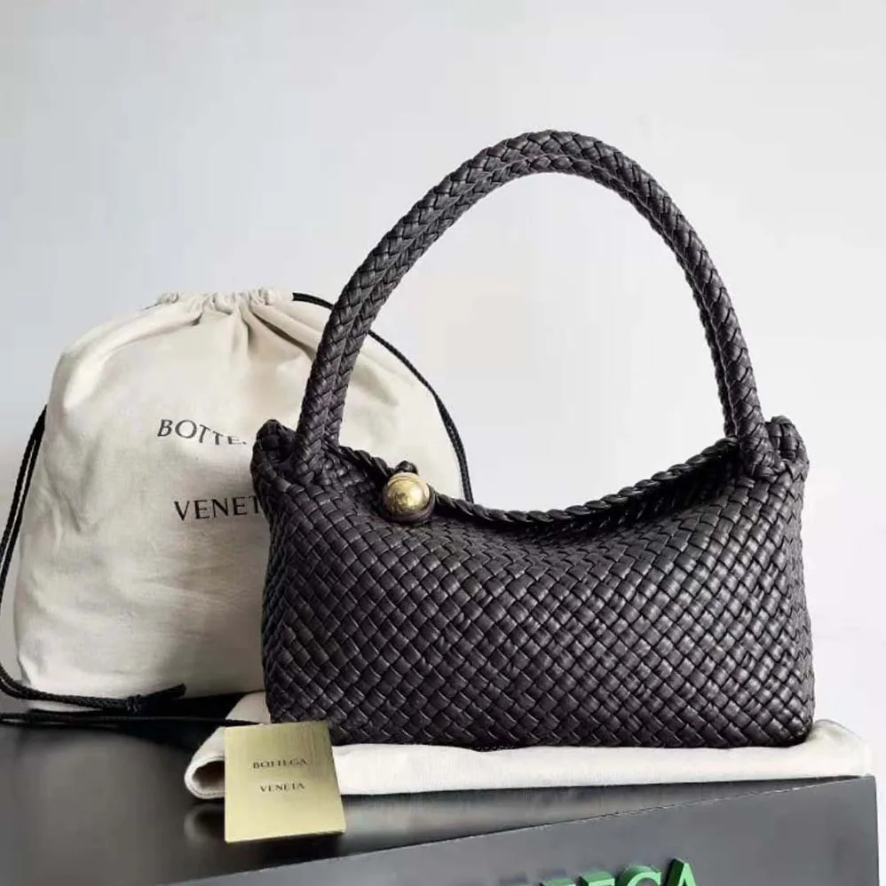 Bottega Veneta Tosca Shoulder Bag with Metallic Sphere Closure Woven for Women in Tan Bottega Veneta Tosca Shoulder Bag with Metallic Sphere Closure Woven for Women in Tan