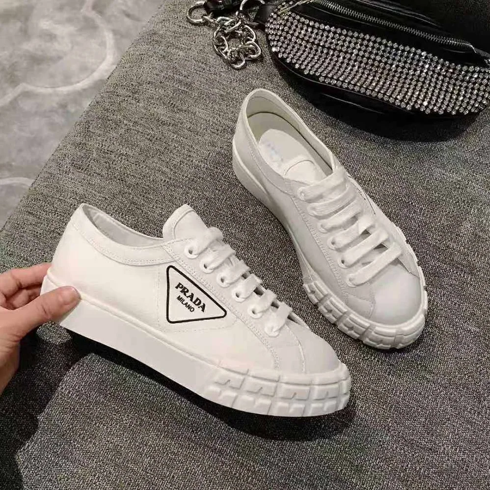 Prada Gabardine Fabric Sneakers for Women in White
