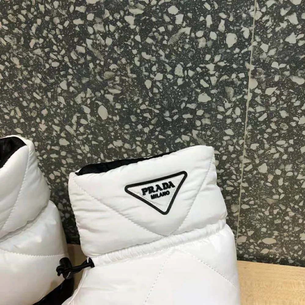 Prada Padded Nylon Booties for Women in White