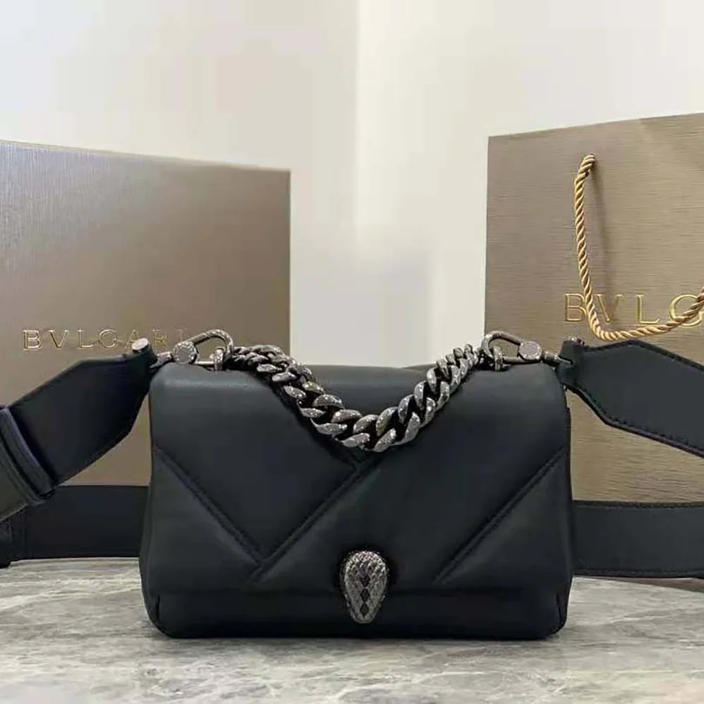 Bvlgari Serpenti Cabochon Crossbody Mini Bag for Women in Black Bvlgari Serpenti Cabochon Crossbody Mini Bag for Women in Black