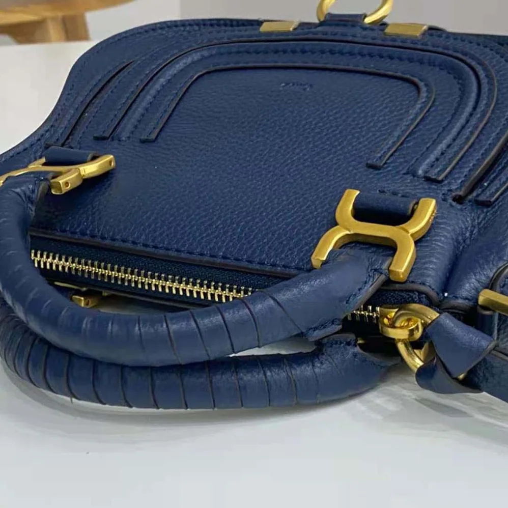 Chloe Marcie Mini Double Carry Bag for Women in Navy
