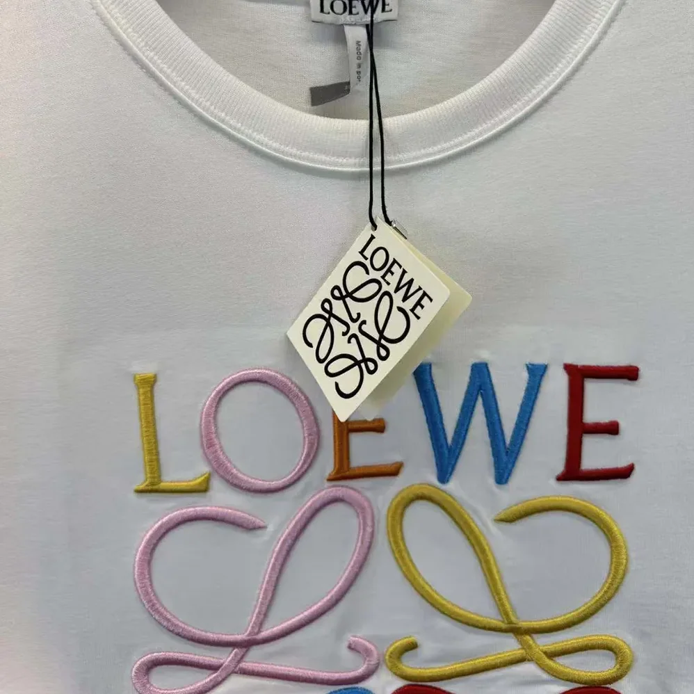 Loewe Glitch Anagram T-shirt in Cotton for Men in White/Red