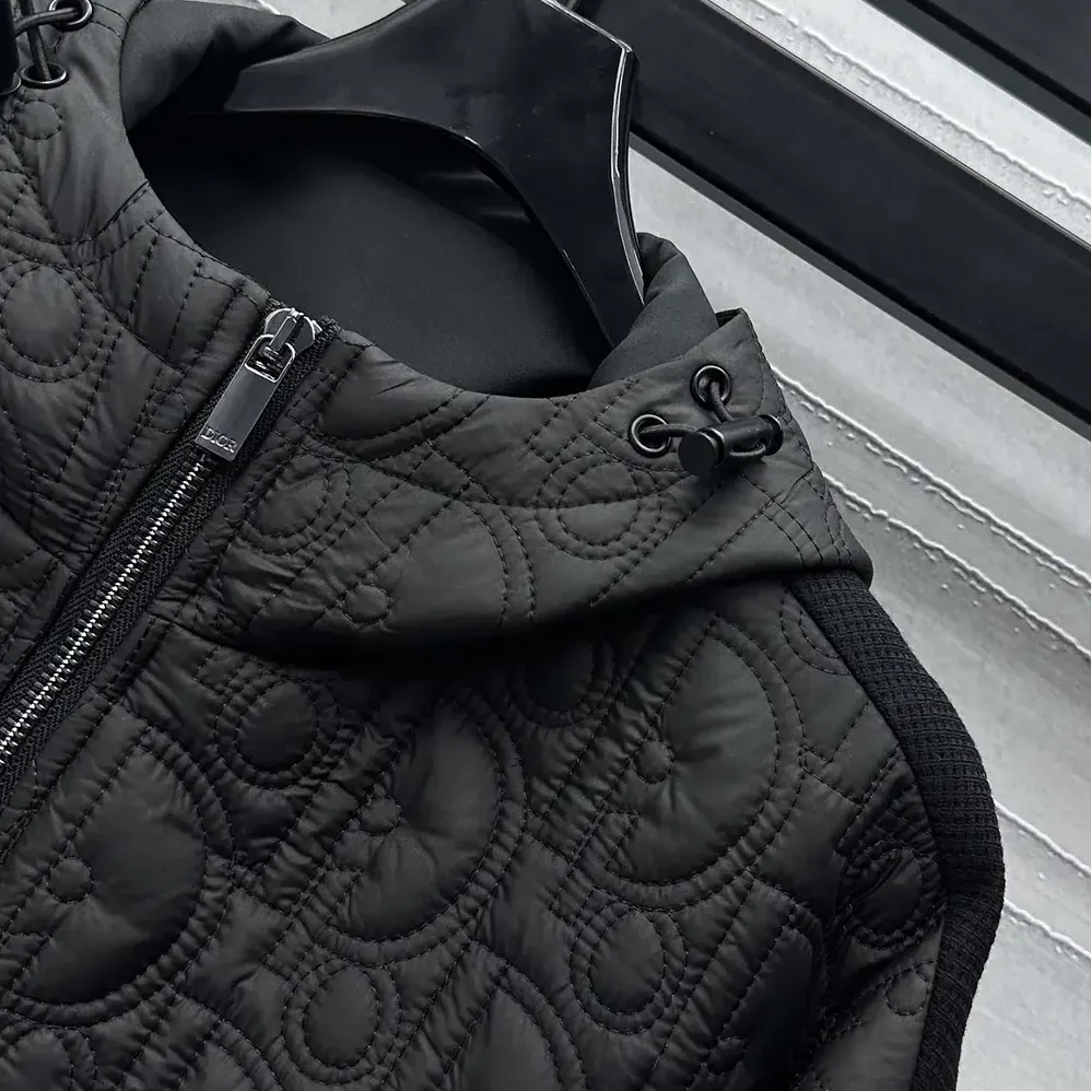 Dior Oblique Hooded Blouson Jacket Black Cotton for Men in Blend Knit Dior Oblique Hooded Blouson Jacket Black Cotton for Men in Blend Knit