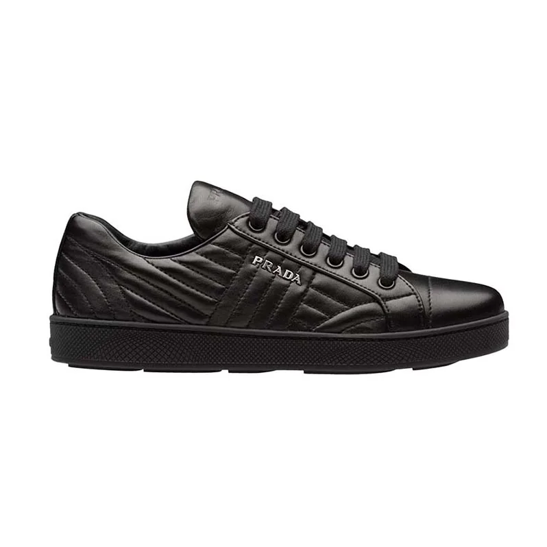 Prada Shoes Nappa Leather Sneakers 5 mm Rubber Sole for Women in Black Prada Shoes Nappa Leather Sneakers 5 mm Rubber Sole for Women in Black