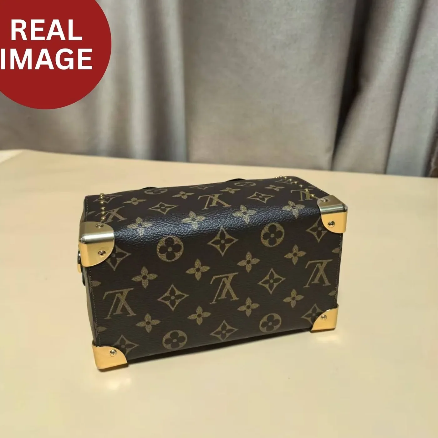 Louis Vuitton Speedy Trunk 20 Top Handle Bag in Monogram Canvas Gold Hardware Louis Vuitton Speedy Trunk 20 Top Handle Bag in Monogram Canvas Gold Hardware