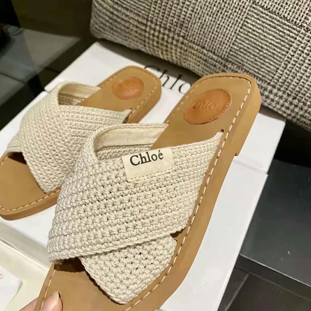 Chloe Woody Flat Mule for Women in Beige Chloe Woody Flat Mule for Women in Beige