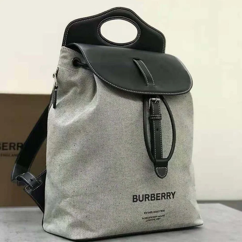 Burberry Horseferry Print Canvas and Leather Pocket Backpack for Men
