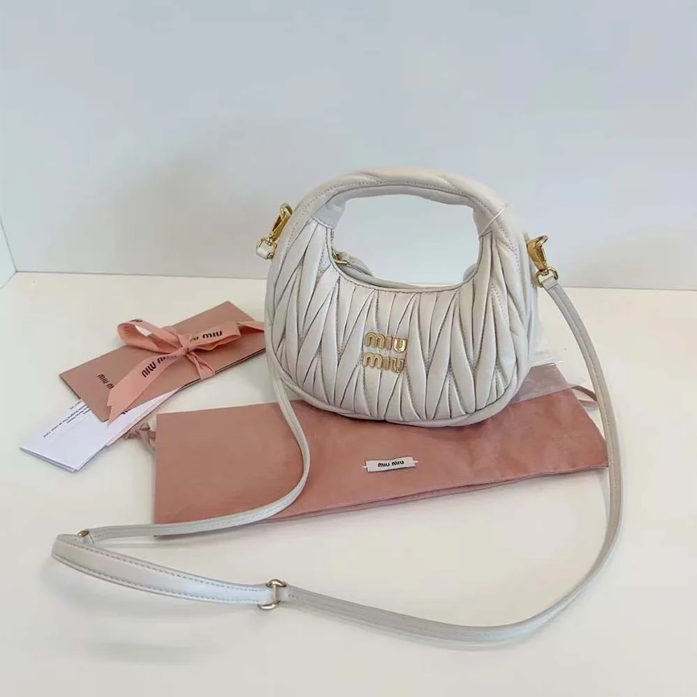 Miu Miu Wander Matelassé Nappa Leather Hobo Mini for Women in Bag Miu Miu Wander Matelassé Nappa Leather Hobo Mini for Women in Bag