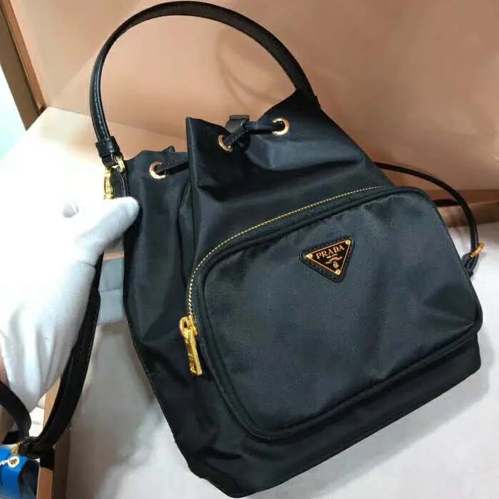 Prada Nylon Shoulder Bag for Women in Black Prada Nylon Shoulder Bag for Women in Black