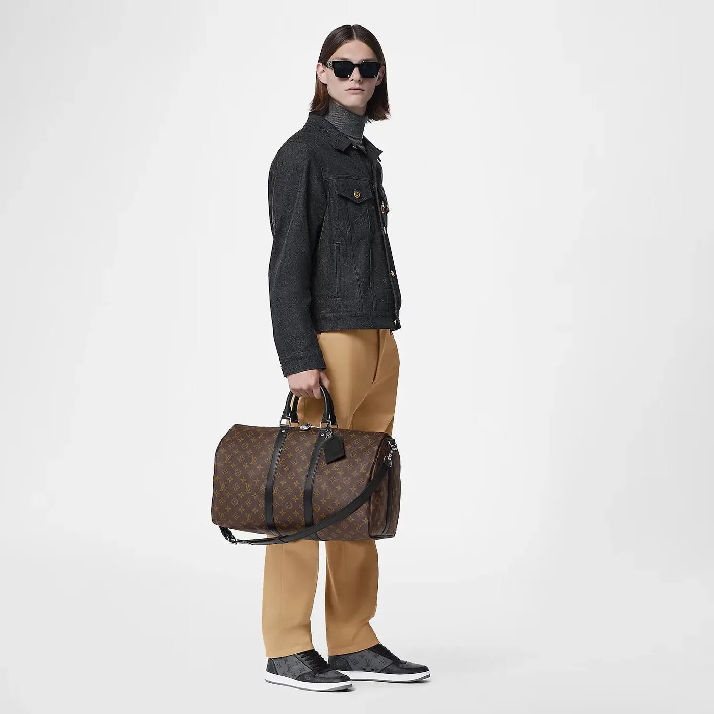 Louis Vuitton Keepall Bandouliere 45 Travel Bag in Brown Silver Hardware Louis Vuitton Keepall Bandouliere 45 Travel Bag in Brown Silver Hardware