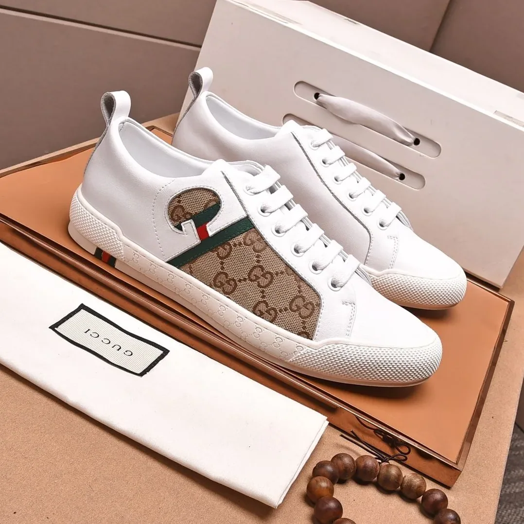 Gucci GG Sneaker With Web White And Beige for Men