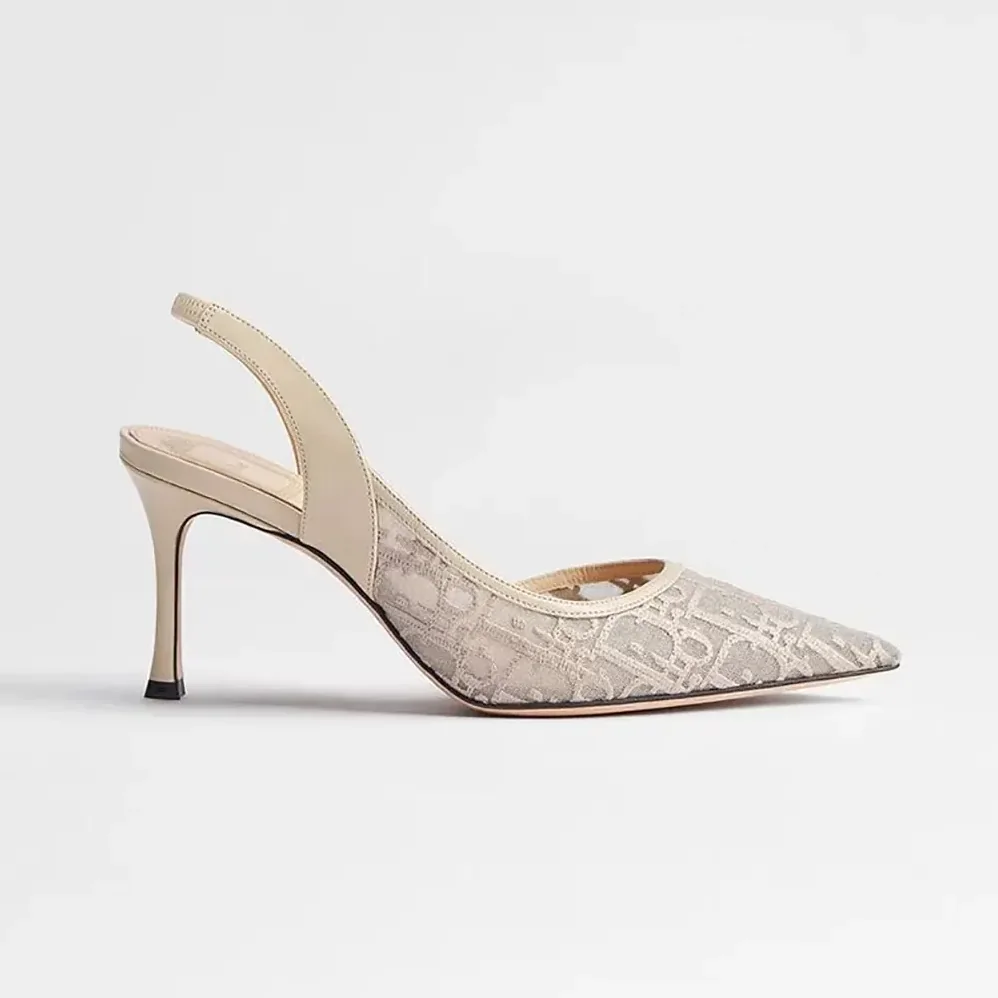 Dior Adiorable Slingback Pump Trench Dior Oblique Embroidered Mesh for Women